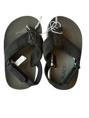 Toddler Boys Black Flip Flops Size 6/7 NWT